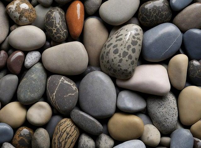 Many, many stones small enough to hold in your hand.