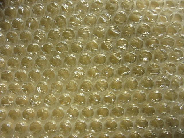 A photo of bubble wrap spread out flat. 