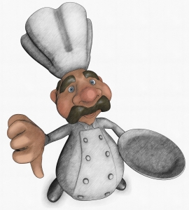Picture of a chef with thumb down