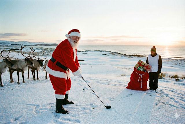 Santa golf