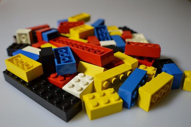 A pile of multi-colored Lego bricks.