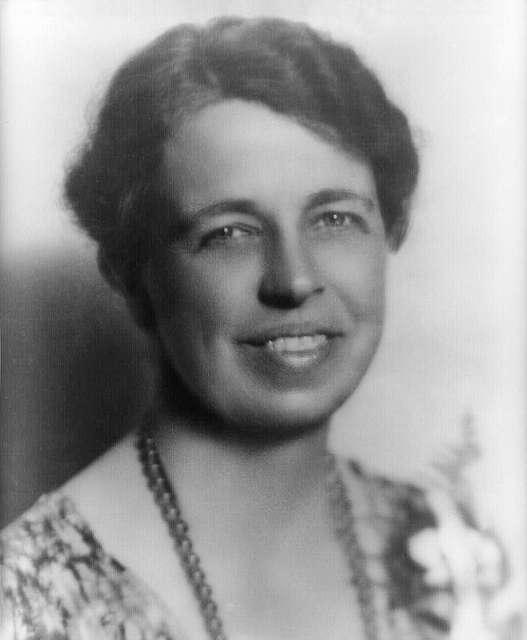 A black and white portrait photo of Eleanor Roosevelt taken in 1933.