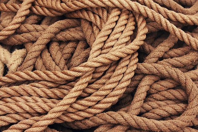 A close-up of a pile of rope.