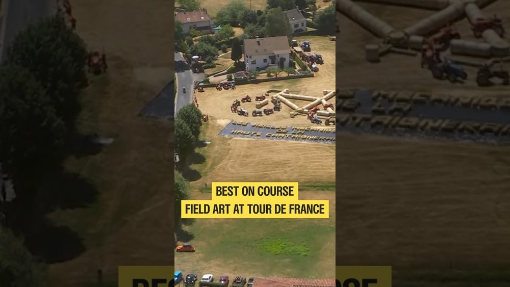 Aerial field art along the Tour de France