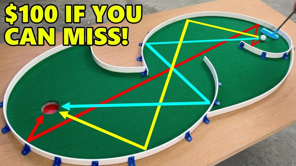 Mini golf against his wife