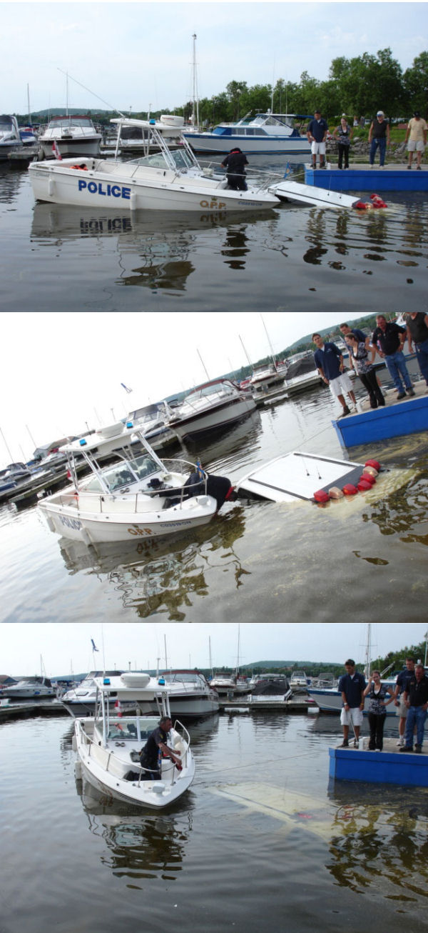 A funny police picture by the boat launch ramp