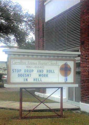 Funny Pictures of Stop, Drop and Roll Sign