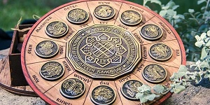 A circular device that may be an ancient Greek calendar.