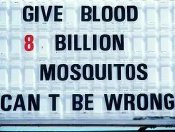 Funny Pictures of Blood Donor Mosquito Sign