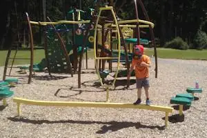Playing at a playground