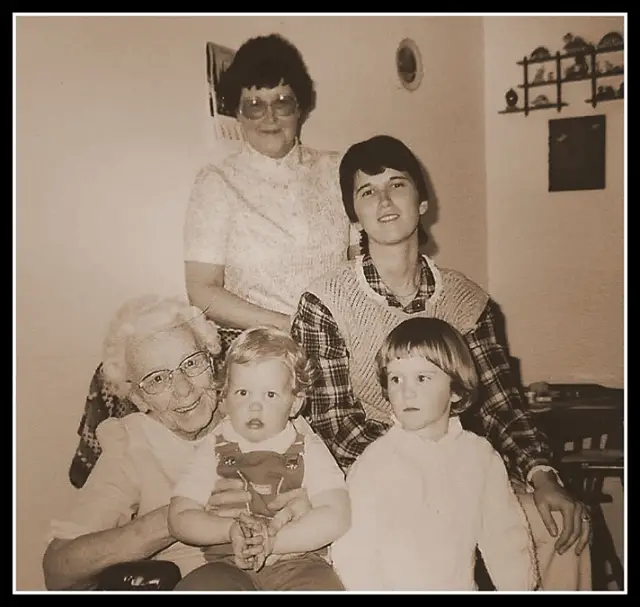 Four generation photo of the women in a family.
