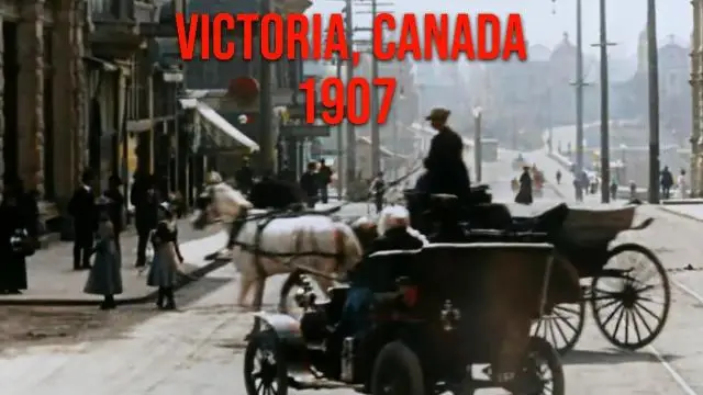 Ride on a streetcar in Victoria, Canada in 1907 - Restored Footage
