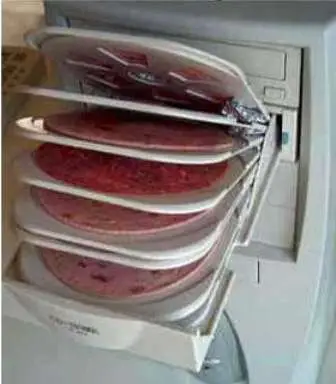 Funny Pictures of CD Drive With Deli Meat